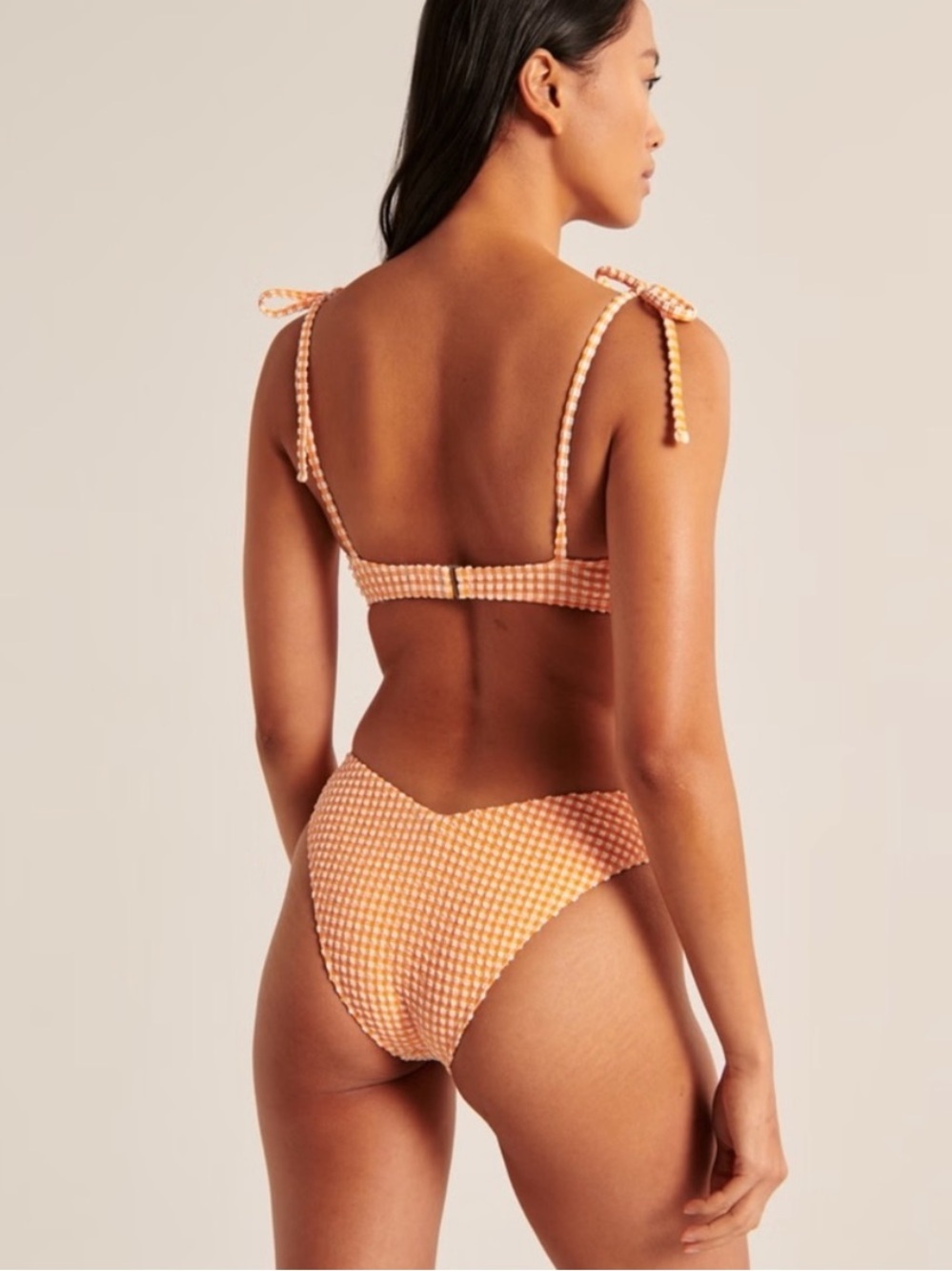 Abercrombie & Fitch Orange Gingham Bikini Bottom - Picture 3 of 6